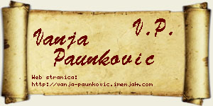 Vanja Paunković vizit kartica